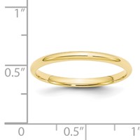 10K Yellow Gold 2mm Lightweight Comfort Fit Wedding Band view 3
