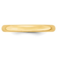 10K Yellow Gold 3mm Lightweight Comfort Fit Wedding Band view 2