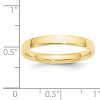 10K Yellow Gold 3mm Lightweight Comfort Fit Wedding Band view 3