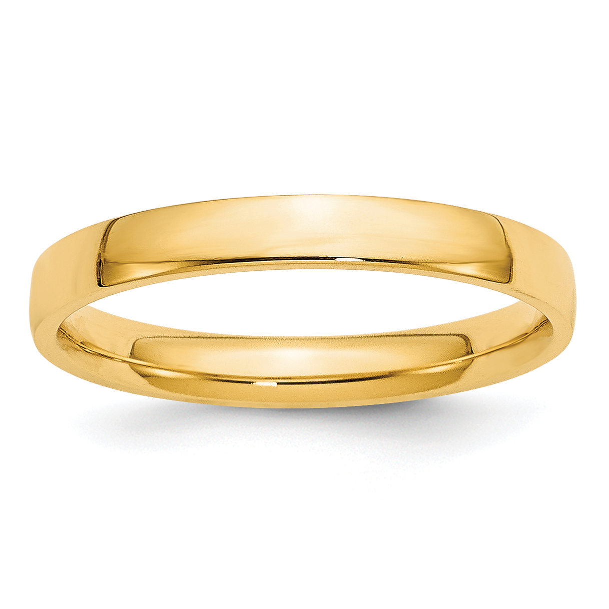 10k Yellow Gold 3mm Lightweight Comfort Fit Wedding Band Size 10 (1CFL030-10)