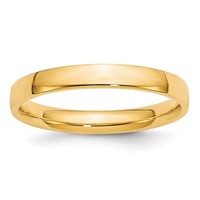 10K Yellow Gold 3mm Lightweight Comfort Fit Wedding Band view 1