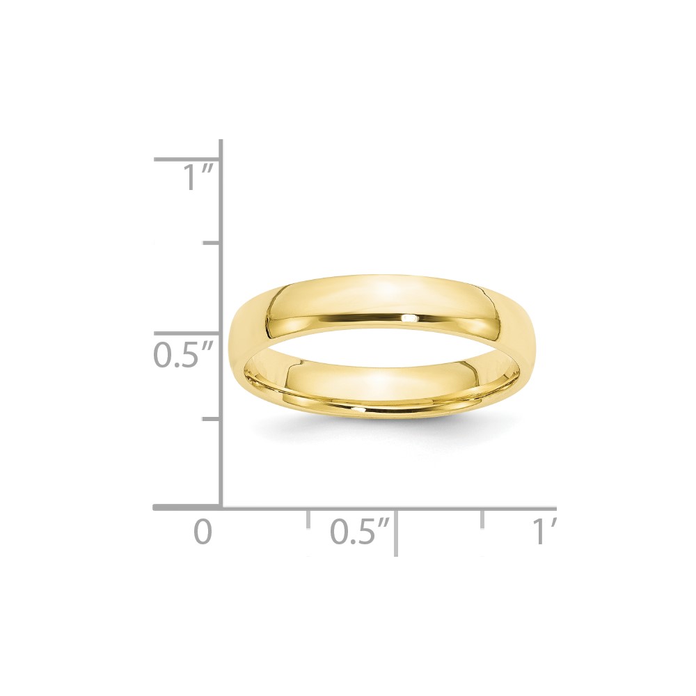 10k Yellow Gold 4mm Lightweight Comfort Fit Wedding Band Size 10 (1CFL040-10)
