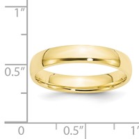 10K Yellow Gold 4mm Lightweight Comfort Fit Wedding Band view 3
