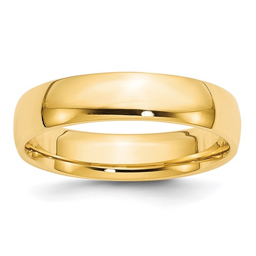 10k Yellow Gold 5mm Lightweight Comfort Fit Wedding Band Size 5.5