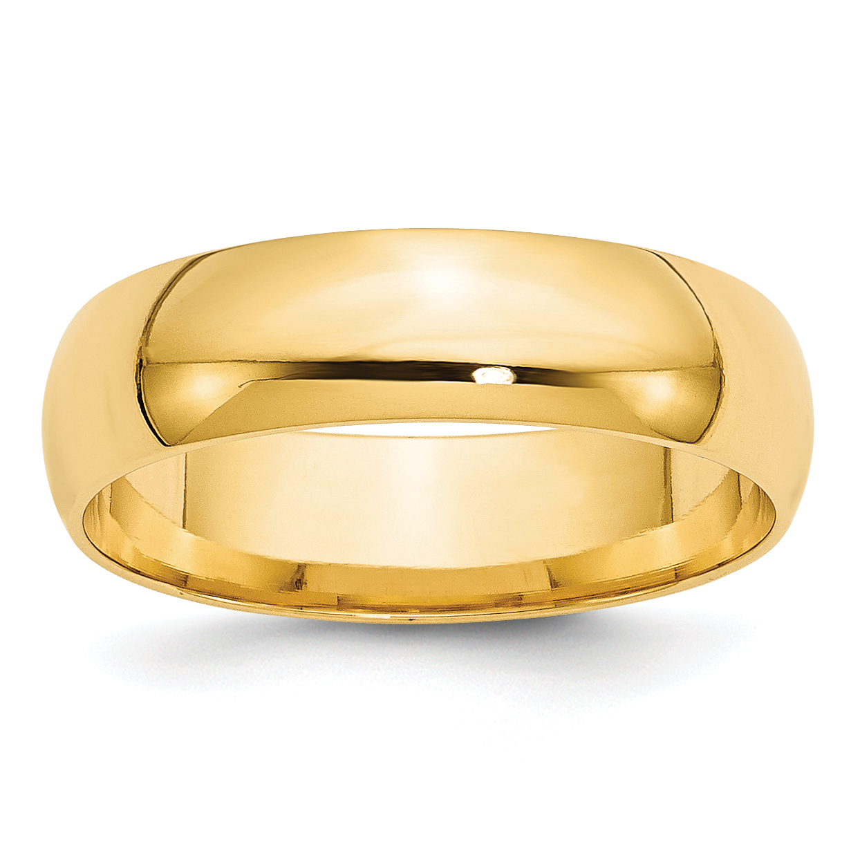 10k Yellow Gold 6mm Lightweight Comfort Fit Wedding Band Size 10 (1CFL060-10)