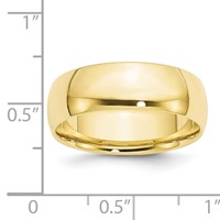 10K Yellow Gold 7mm Lightweight Comfort Fit Wedding Band view 3