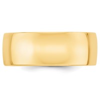 10K Yellow Gold 8mm Lightweight Comfort Fit Wedding Band view 2