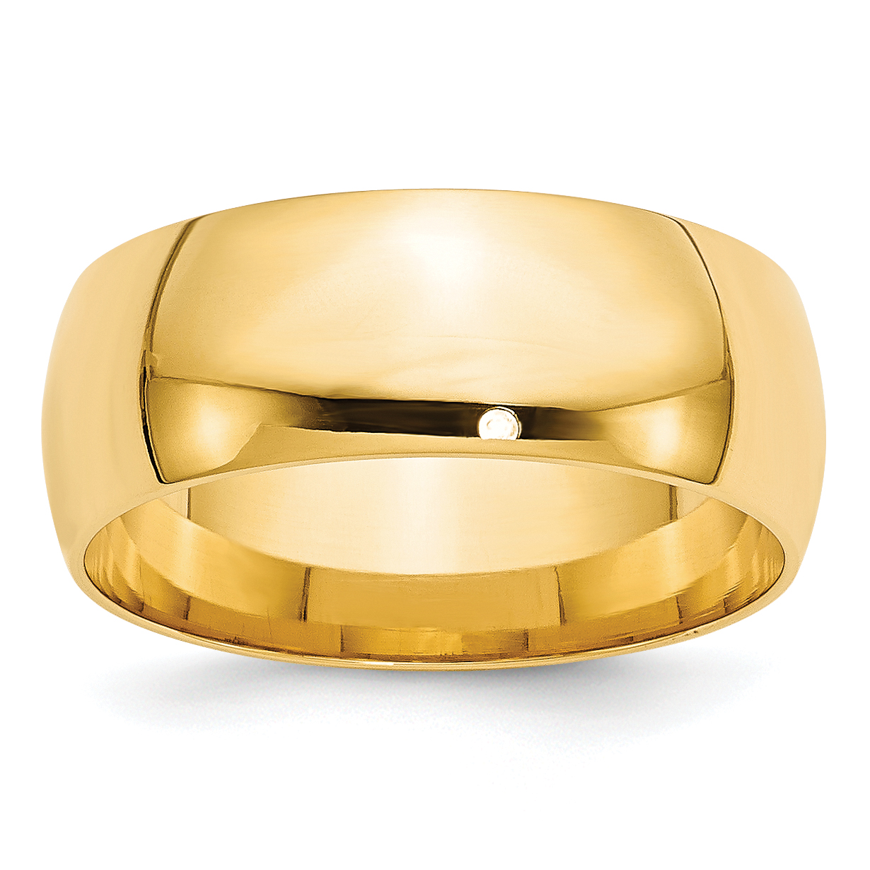 10k Yellow Gold 8mm Lightweight Comfort Fit Wedding Band Size 14 (1CFL080-14)