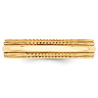 10K Yellow Gold 5mm Double Milgrain Comfort Fit Wedding Band view 3