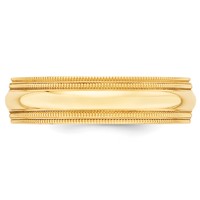 10K Yellow Gold 6mm Double Milgrain Comfort Fit Wedding Band view 2