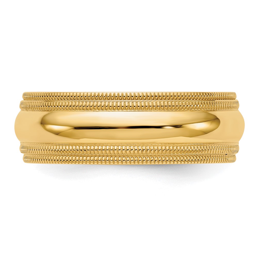 10k Yellow Gold 7mm Double Milgrain Comfort Fit Wedding Band Size 10 (1DMC070-10)