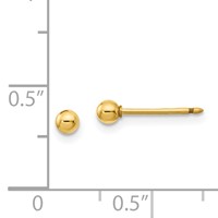 Inverness 14K Yellow Gold 3mm Ball Post Piercing Earrings view 4