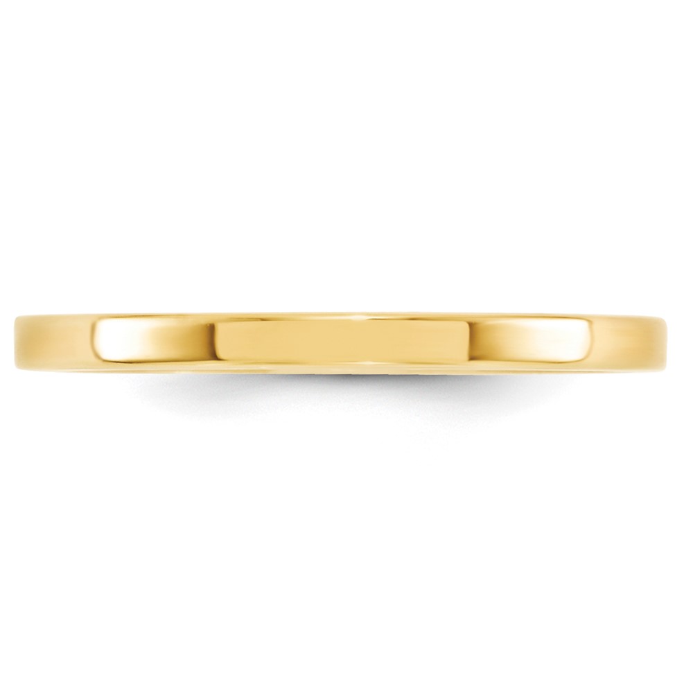 10k Yellow Gold 2mm Standard Weight Flat Comfort Fit Wedding Band Size 5 (1FLC020-5)