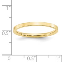 10K Yellow Gold 2mm Standard Weight Flat Comfort Fit Wedding Band view 3