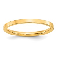 10K Yellow Gold 2mm Standard Weight Flat Comfort Fit Wedding Band view 1
