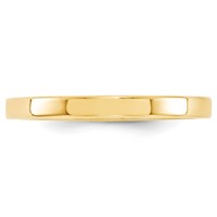 10K Yellow Gold 2.5mm Standard Weight Flat Comfort Fit Wedding Band view 3