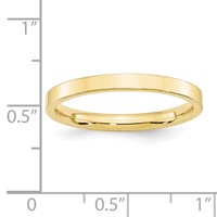 10K Yellow Gold 2.5mm Standard Weight Flat Comfort Fit Wedding Band view 4