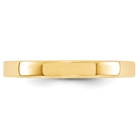 10K Yellow Gold 3mm Standard Weight Flat Comfort Fit Wedding Band view 2