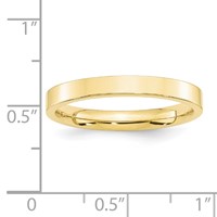 10K Yellow Gold 3mm Standard Weight Flat Comfort Fit Wedding Band view 3