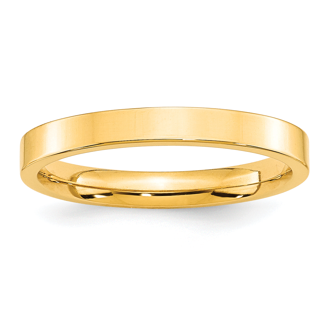 10k Yellow Gold 3mm Standard Weight Flat Comfort Fit Wedding Band Size 5 (1FLC030-5)