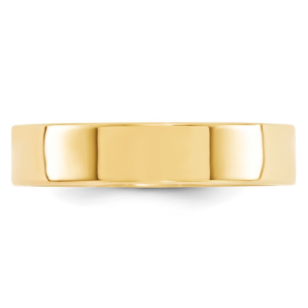 10k Yellow Gold 5mm Standard Weight Flat Comfort Fit Wedding Band Size 6 (1FLC050-6)