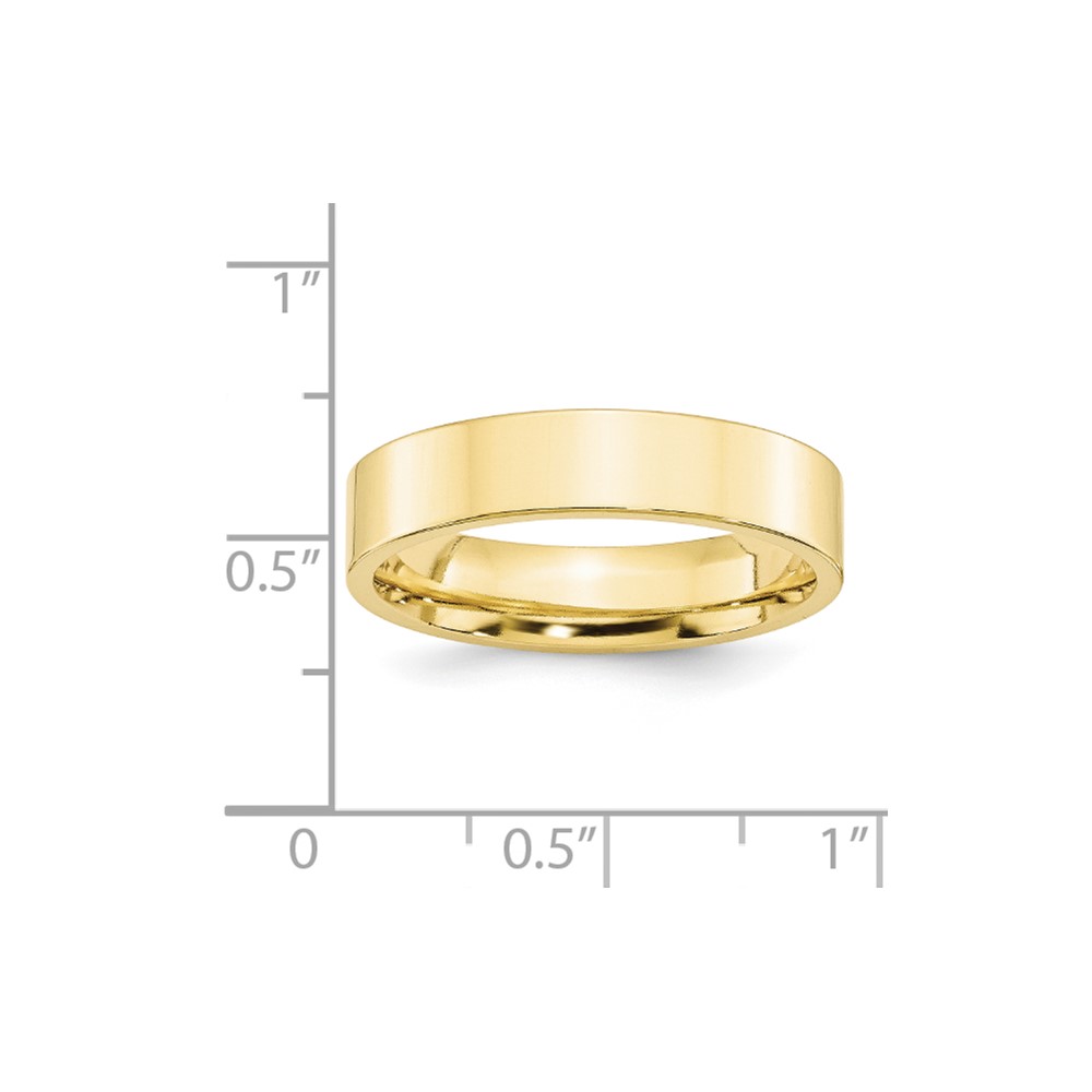 10k Yellow Gold 5mm Standard Weight Flat Comfort Fit Wedding Band Size 6 (1FLC050-6)