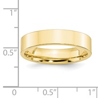 10K Yellow Gold 5mm Standard Weight Flat Comfort Fit Wedding Band view 3