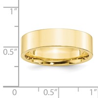 10K Yellow Gold 6mm Standard Weight Flat Comfort Fit Wedding Band view 3