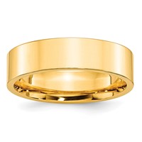 10K Yellow Gold 6mm Standard Weight Flat Comfort Fit Wedding Band view 1