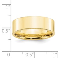 10K Yellow Gold 7mm Standard Weight Flat Comfort Fit Wedding Band view 3