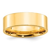 10K Yellow Gold 7mm Standard Weight Flat Comfort Fit Wedding Band view 1