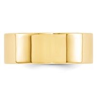 10K Yellow Gold 8mm Standard Weight Flat Comfort Fit Wedding Band view 2