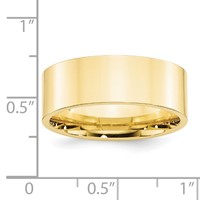 10K Yellow Gold 8mm Standard Weight Flat Comfort Fit Wedding Band view 3