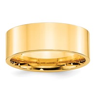 10K Yellow Gold 8mm Standard Weight Flat Comfort Fit Wedding Band view 1