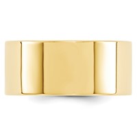 10K Yellow Gold 10mm Standard Weight Flat Comfort Fit Wedding Band view 2