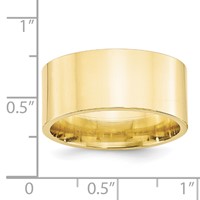 10K Yellow Gold 10mm Standard Weight Flat Comfort Fit Wedding Band view 3