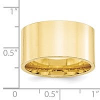 10K Yellow Gold 12mm Standard Weight Flat Comfort Fit Wedding Band view 3