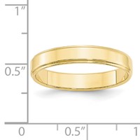 10K Yellow Gold 4mm Flat Band with Step Edge Wedding view 4