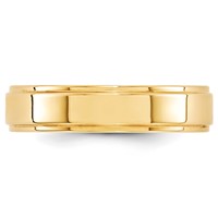 10K Yellow Gold 5mm Flat Band with Step Edge Wedding view 2