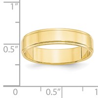 10K Yellow Gold 5mm Flat Band with Step Edge Wedding view 3