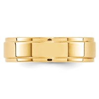 10K Yellow Gold 6mm Flat Band with Step Edge Wedding view 2