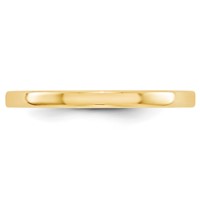 10K Yellow Gold 2mm Lightweight Flat Wedding Band view 2