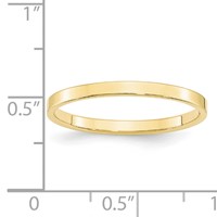 10K Yellow Gold 2mm Lightweight Flat Wedding Band view 3