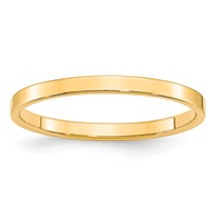 10K Yellow Gold 2mm Lightweight Flat Wedding Band view 1