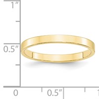 10K Yellow Gold 2.5mm Lightweight Flat Wedding Band view 3