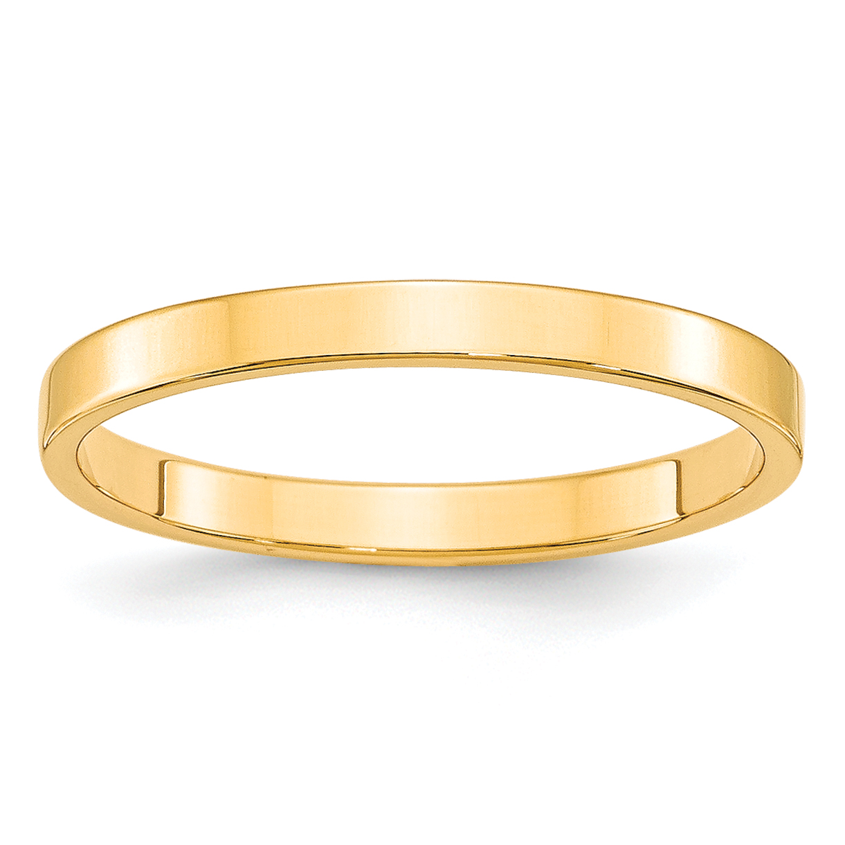 10k Yellow Gold 2.5mm Lightweight Flat Wedding Band Size 6 (1FLL025-6)