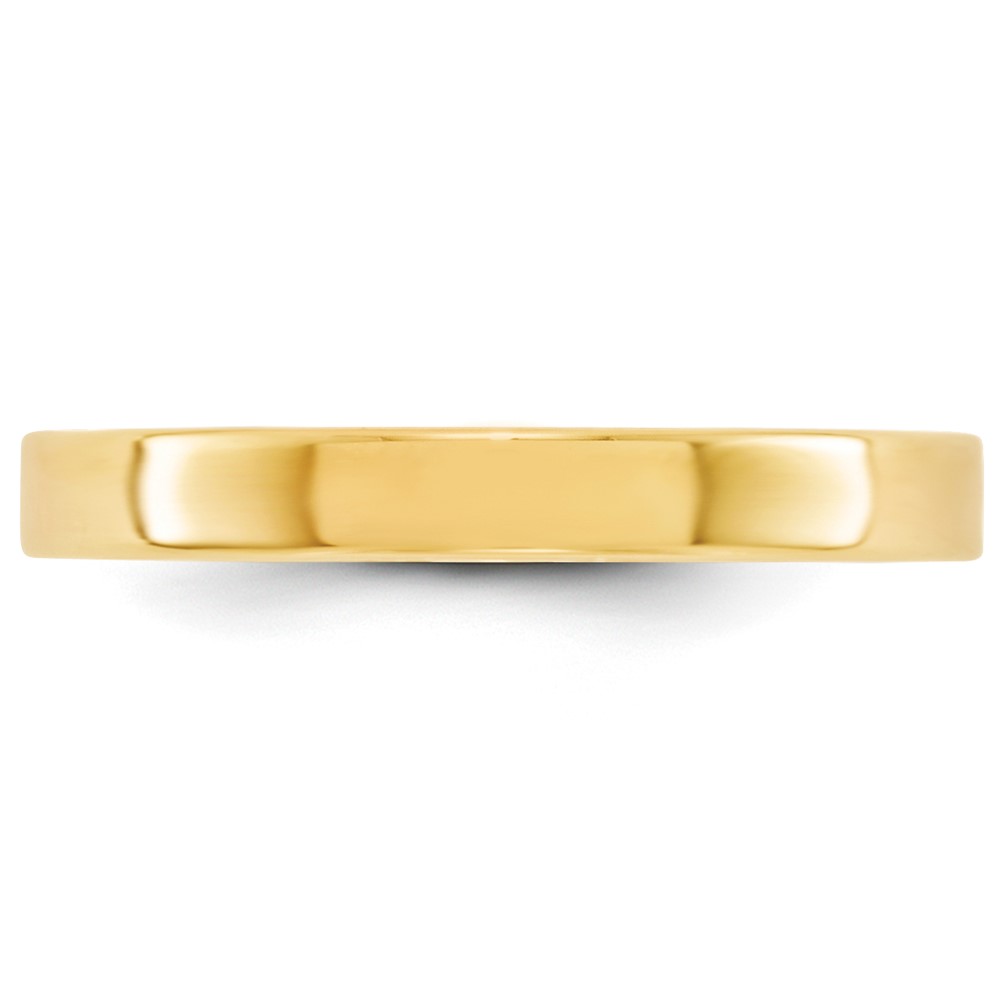 10k Yellow Gold 3mm Lightweight Flat Wedding Band Size 9 (1FLL030-9)
