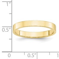 10K Yellow Gold 3mm Lightweight Flat Wedding Band view 3