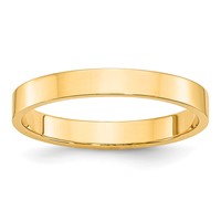 10K Yellow Gold 3mm Lightweight Flat Wedding Band view 1