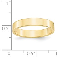 10K Yellow Gold 4mm Lightweight Flat Wedding Band view 3